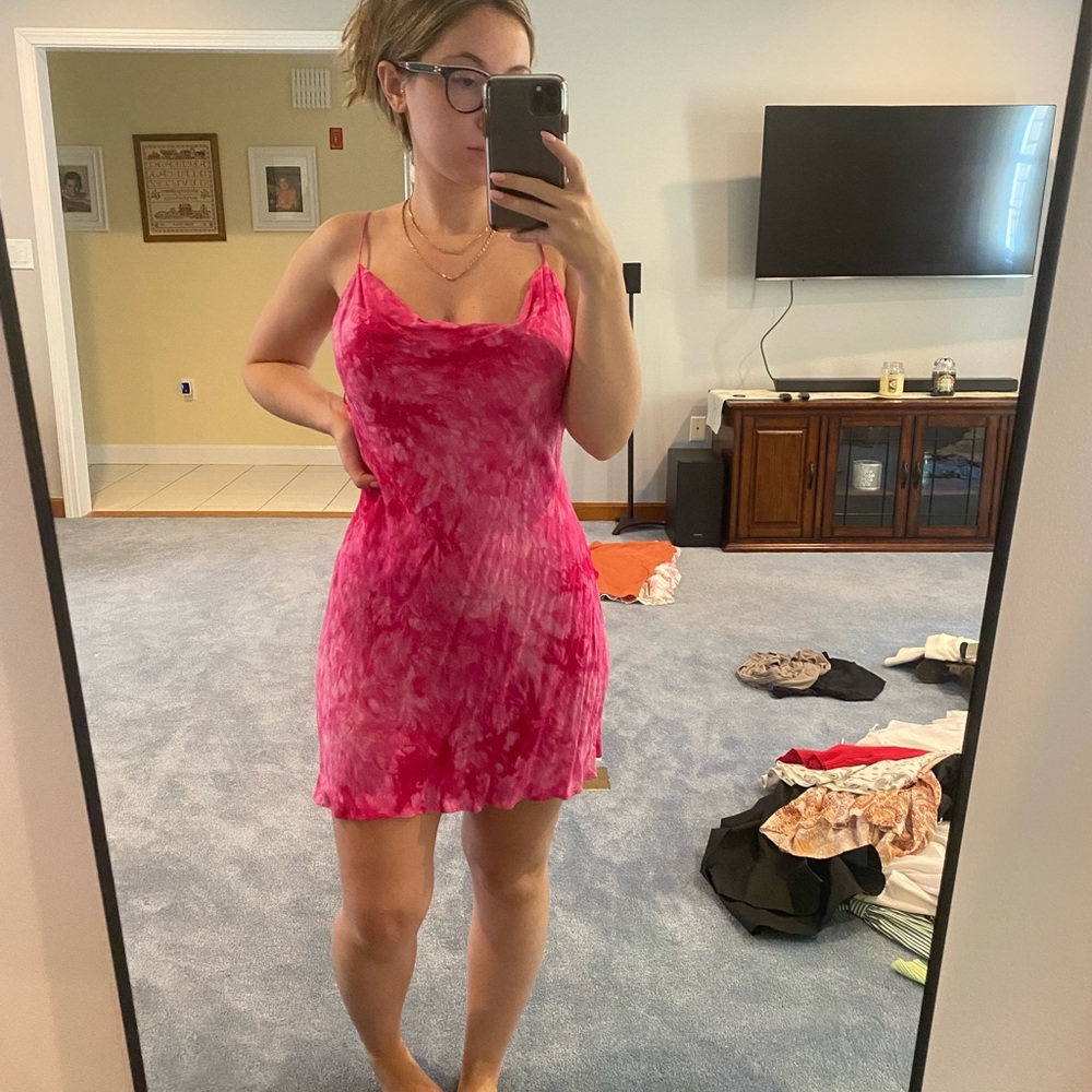 Pink tie dye dress